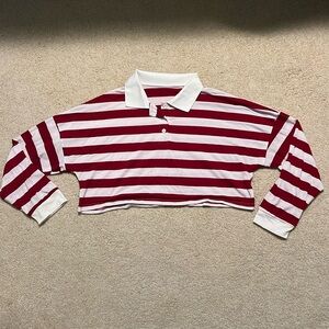 Red and white stripped crop top